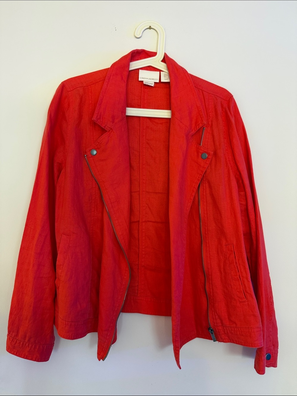 Cynthia Rowley Bright Red Moto-Inspired Jacket
